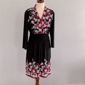 WHBM Surplice Floral Print Jersey Dress sz XL
